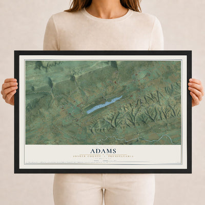 Map of Adams, Snyder County, Pennsylvania, 12 x 18 inch print in a black wood frame