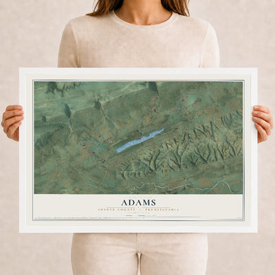 Map of Adams, Snyder County, Pennsylvania, 12 x 18 inch print in a white wood frame