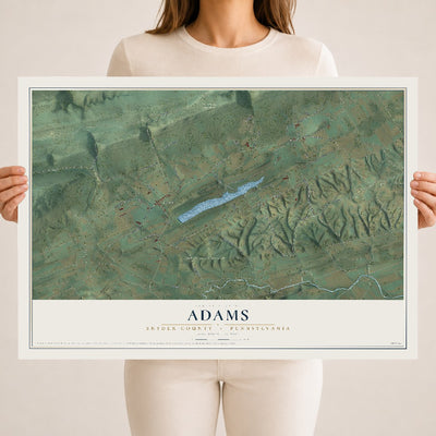 Map of Adams, Snyder County, Pennsylvania, 18 x 24 inch unframed archival matte print