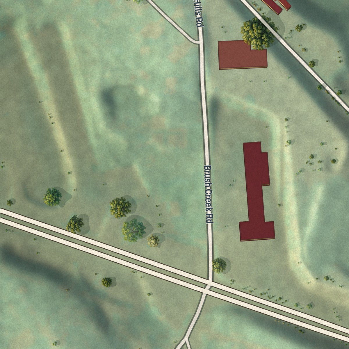 Second close-up of the map of Adamsburg, Pennsylvania print showing more streets and buildings