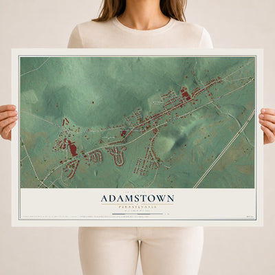 Map of Adamstown, Pennsylvania, 18 x 24 inch unframed archival matte print