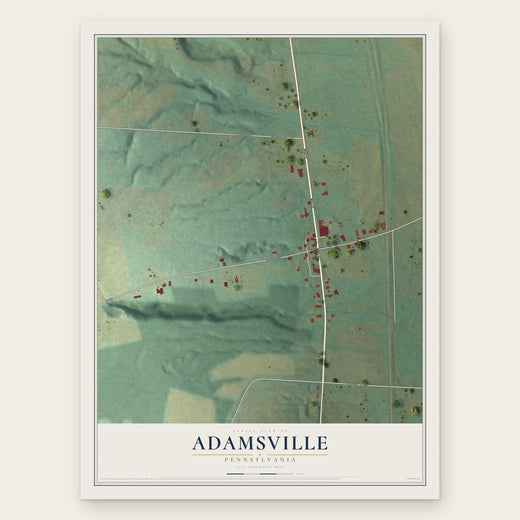 Adamsville, Pennsylvania map print, the full design