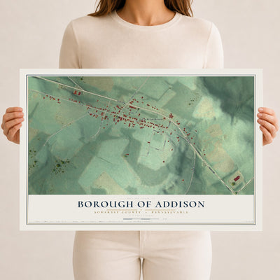 Map of the Borough of Addison, Somerset County, Pennsylvania, 12 x 18 inch unframed archival matte print