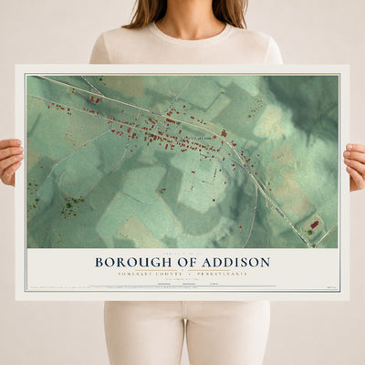 Map of the Borough of Addison, Somerset County, Pennsylvania, 18 x 24 inch unframed archival matte print