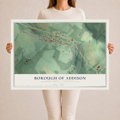 Map of the Borough of Addison, Somerset County, Pennsylvania, 24 x 36 inch unframed archival matte print