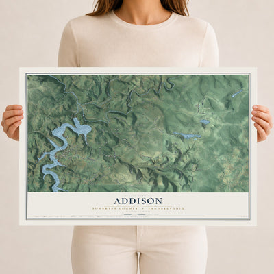 Map of Addison, Somerset County, Pennsylvania, 12 x 18 inch unframed archival matte print