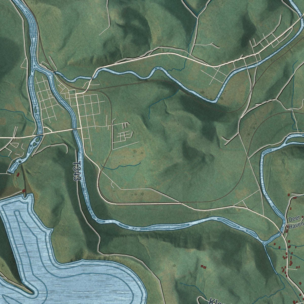 Second close-up of the map of Addison, Somerset County, Pennsylvania print showing more streets and buildings