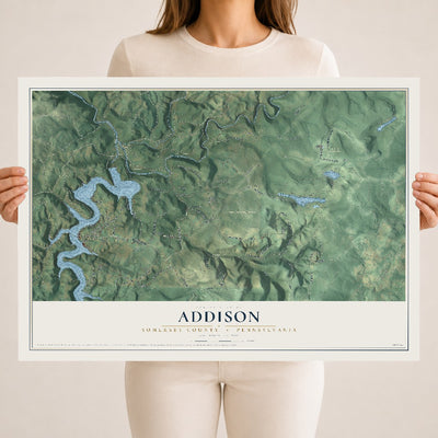 Map of Addison, Somerset County, Pennsylvania, 18 x 24 inch unframed archival matte print