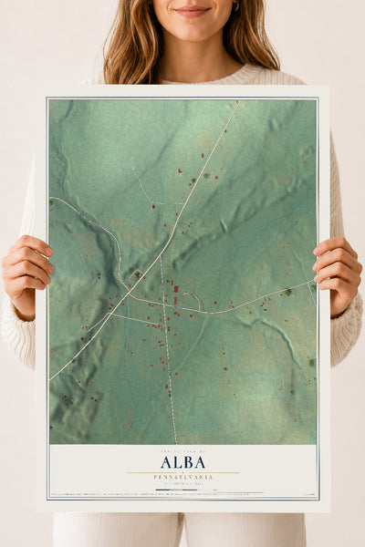 Map of Alba, Pennsylvania, 18 x 24 inch unframed archival matte print