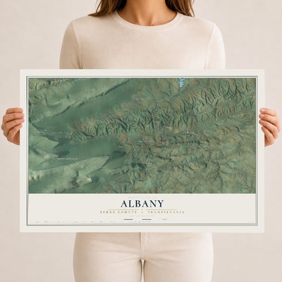 Map of Albany, Berks County, Pennsylvania, 12 x 18 inch unframed archival matte print