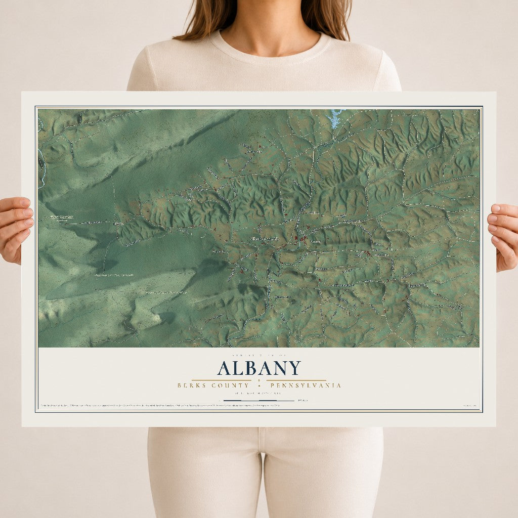 Map of Albany, Berks County, Pennsylvania, 18 x 24 inch unframed archival matte print