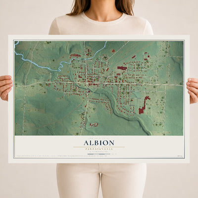 Map of Albion, Pennsylvania, 18 x 24 inch unframed archival matte print