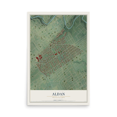 Map of Aldan, Pennsylvania, 12 x 18 inch unframed archival matte print