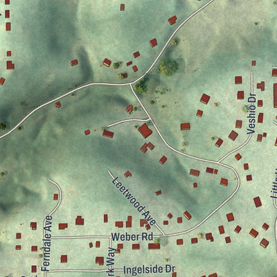 Second close-up of the map of Aleppo, Allegheny County, Pennsylvania print showing more streets and buildings