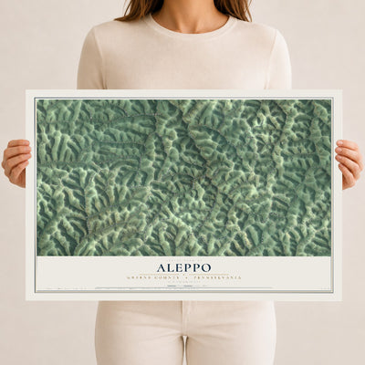 Map of Aleppo, Greene County, Pennsylvania, 12 x 18 inch unframed archival matte print