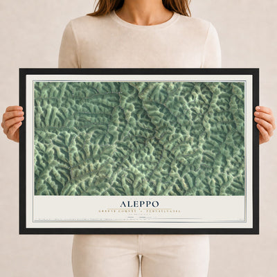 Map of Aleppo, Greene County, Pennsylvania, 12 x 18 inch print in a black wood frame