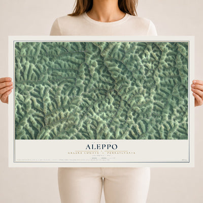Map of Aleppo, Greene County, Pennsylvania, 18 x 24 inch unframed archival matte print