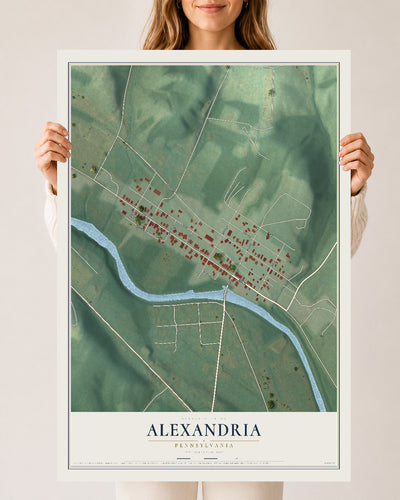 Map of Alexandria, Pennsylvania, 24 x 36 inch unframed archival matte print