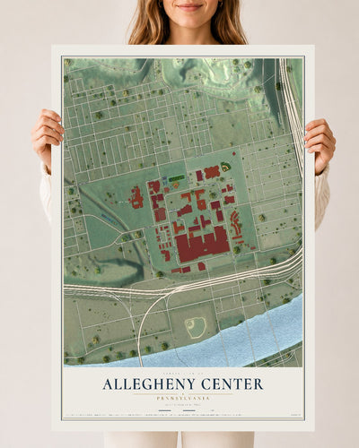 Map of Allegheny Center, Pennsylvania, 24 x 36 inch unframed archival matte print