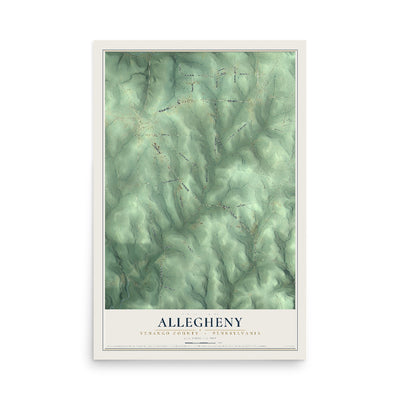 Map of Allegheny, Venango County, Pennsylvania, 12 x 18 inch unframed archival matte print