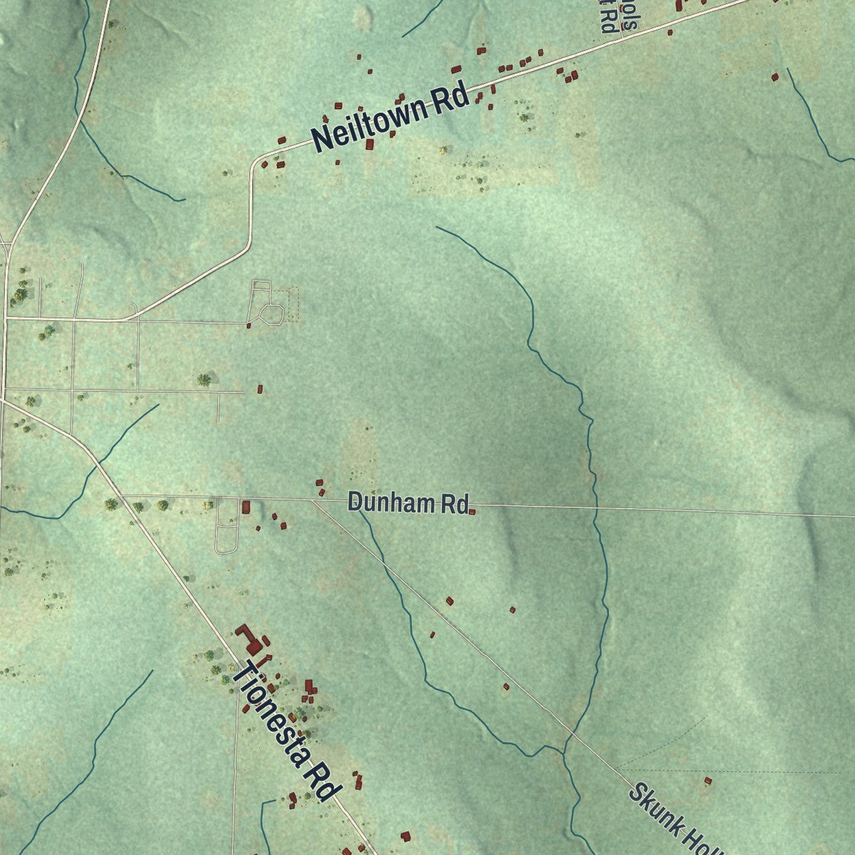 Close-up of the map of Allegheny, Venango County, Pennsylvania print showing street and building detail