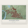 Allegheny West, Philadelphia, Pennsylvania map print, the full design