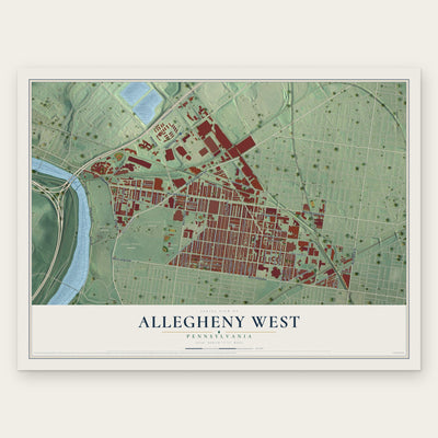 Allegheny West, Philadelphia, Pennsylvania map print, the full design