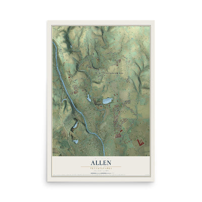 Map of Allen, Pennsylvania, 12 x 18 inch unframed archival matte print