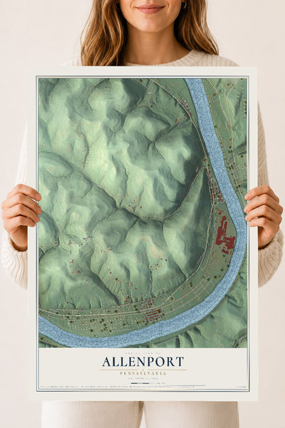 Map of Allenport, Pennsylvania, 18 x 24 inch unframed archival matte print