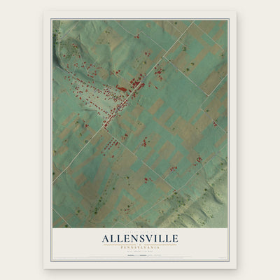 Allensville, Pennsylvania map print, the full design