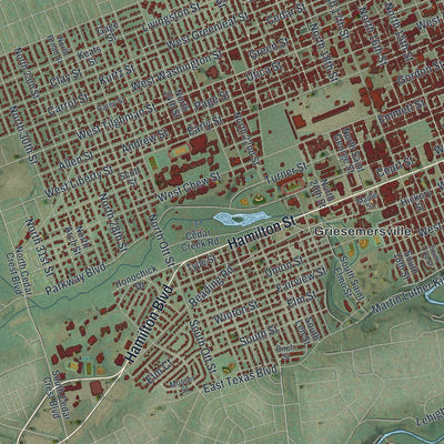Close-up of the map of the City of Allentown, Lehigh County, Pennsylvania print showing street and building detail