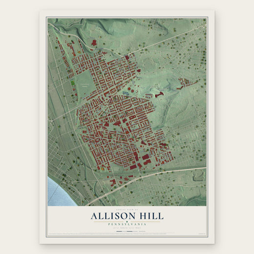 Allison Hill, Pennsylvania map print, the full design