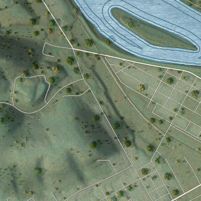 Close-up of the map of Allison, Pennsylvania print showing street and building detail