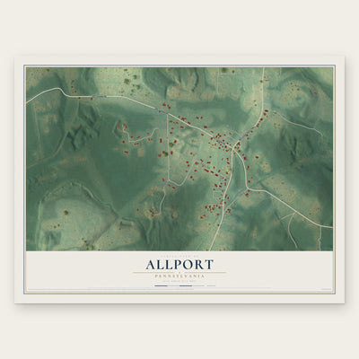 Allport, Pennsylvania map print, the full design
