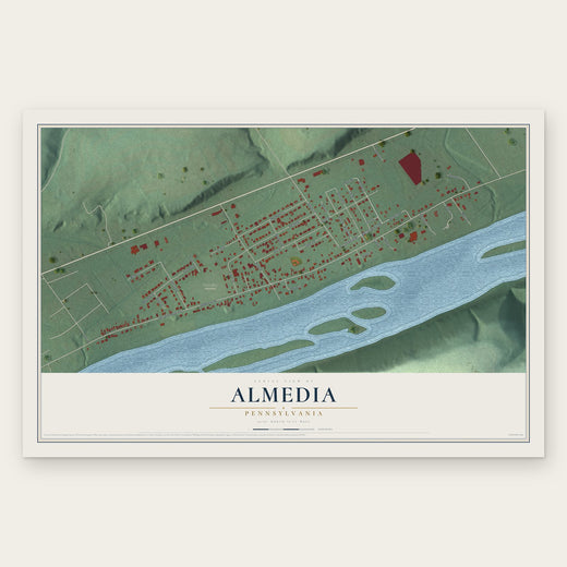 Almedia, Pennsylvania map print, the full design