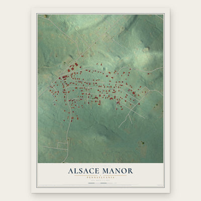 Alsace Manor, Pennsylvania map print, the full design