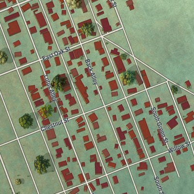 Close-up of the map of Altamont, Pennsylvania print showing street and building detail