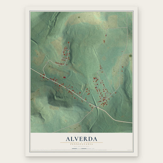 Alverda, Pennsylvania map print, the full design