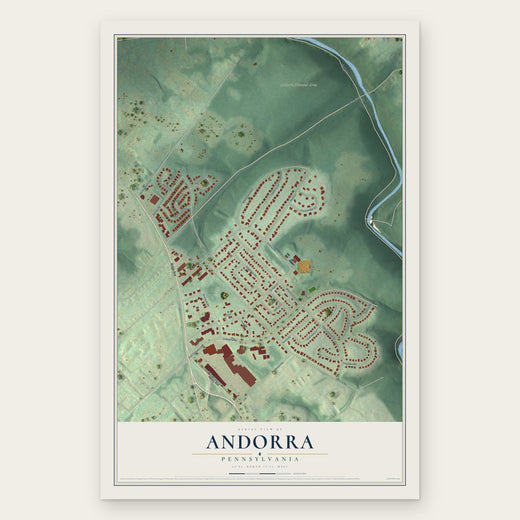 Andorra, Pennsylvania map print, the full design