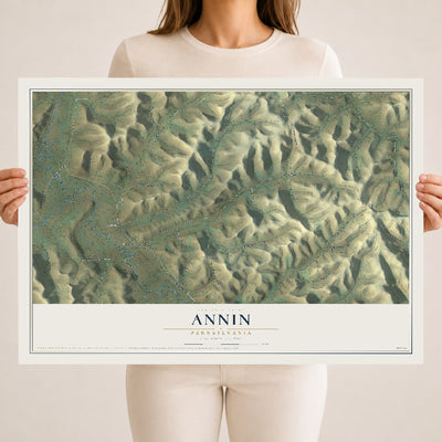 Map of Annin, Pennsylvania, 18 x 24 inch unframed archival matte print