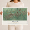 Map of Annville, Pennsylvania, 12 x 18 inch unframed archival matte print