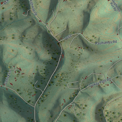 Close-up of the map of Anthony, Lycoming County, Pennsylvania print showing street and building detail