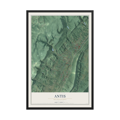 Map of Antis, Pennsylvania, 12 x 18 inch print in a black wood frame