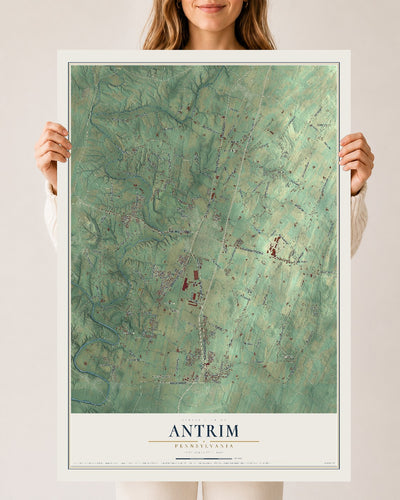Map of Antrim, Pennsylvania, 24 x 36 inch unframed archival matte print