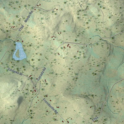 Second close-up of the map of Apolacon, Pennsylvania print showing more streets and buildings