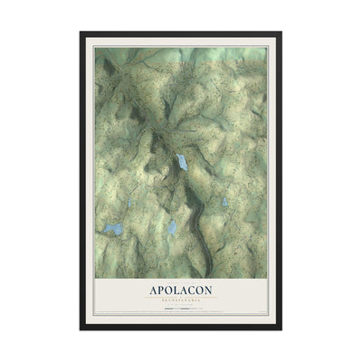 Map of Apolacon, Pennsylvania, 12 x 18 inch print in a black wood frame