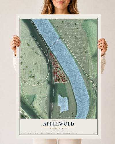 Map of Applewold, Pennsylvania, 24 x 36 inch unframed archival matte print