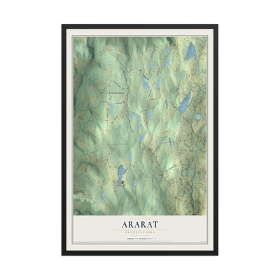 Map of Ararat, Pennsylvania, 12 x 18 inch print in a black wood frame