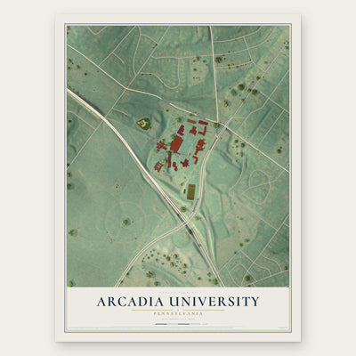 Arcadia University, Pennsylvania map print, the full design