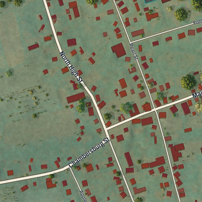 Close-up of the map of Arendtsville, Pennsylvania print showing street and building detail